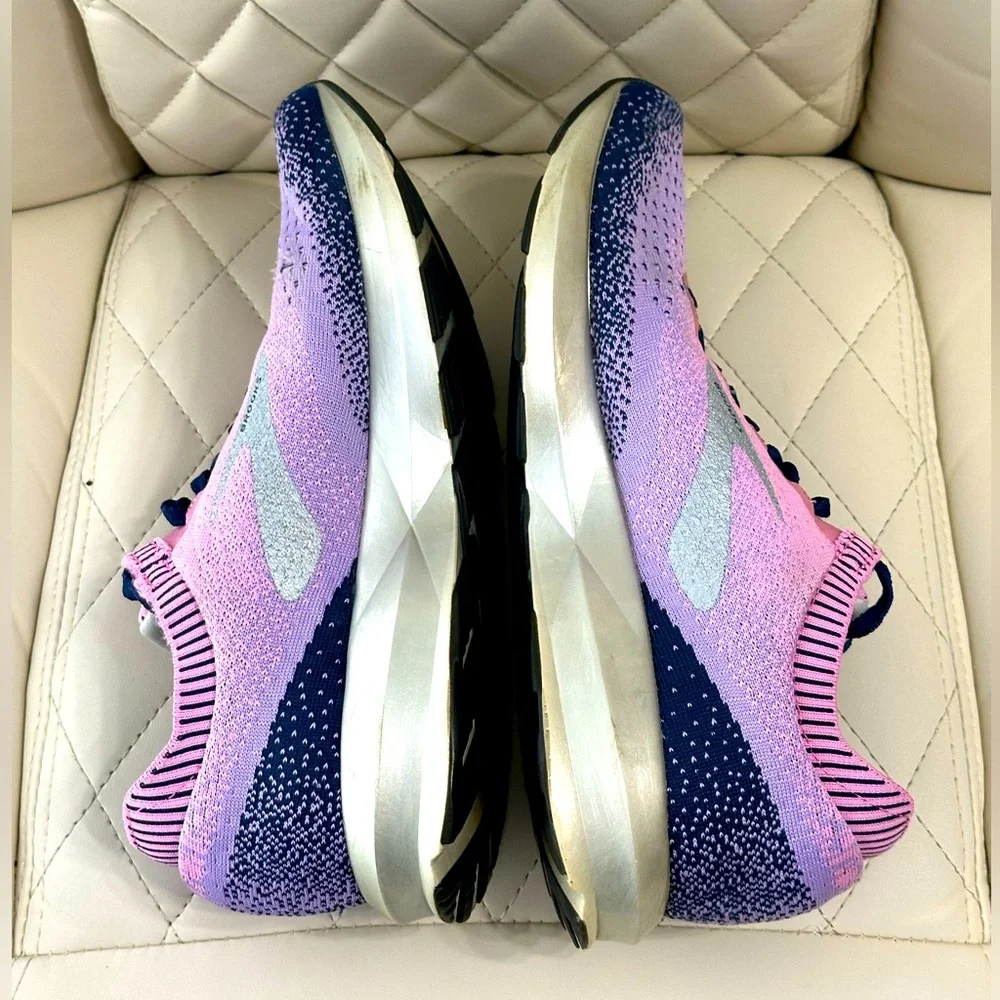 Brooks Women's Purple Pink Knit Running Shoes - Picture 6 of 12